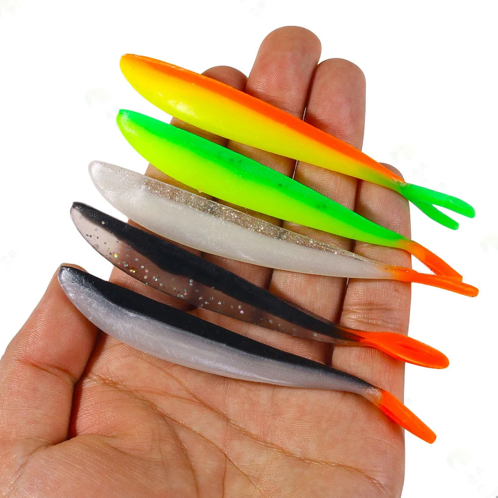 5pcs Black Minnow Jig Head Fishing Lure Soft Pike Lure 10.5cm 3.9g Bass Fishing Shad Soft Bait Seabass Bait for Zand