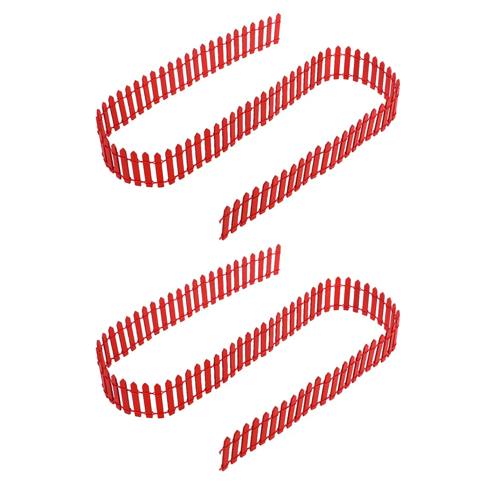 

2 шт. миниатюрный забор деревянный утюг гибкий декоративный мини фермерский сад микро пейзажный забор орнамент 100 см x 5 см