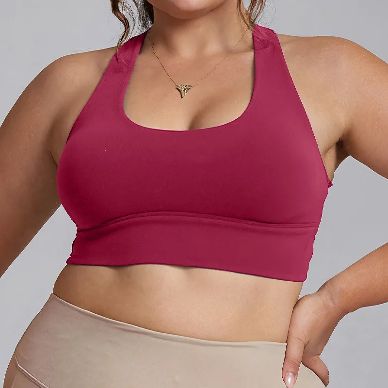 

Women Yoga Bras Queen Size Fitness Sport Bra High Strength Tight Top Comprehensive Training Gym Yoga Underwear with Chest Pad