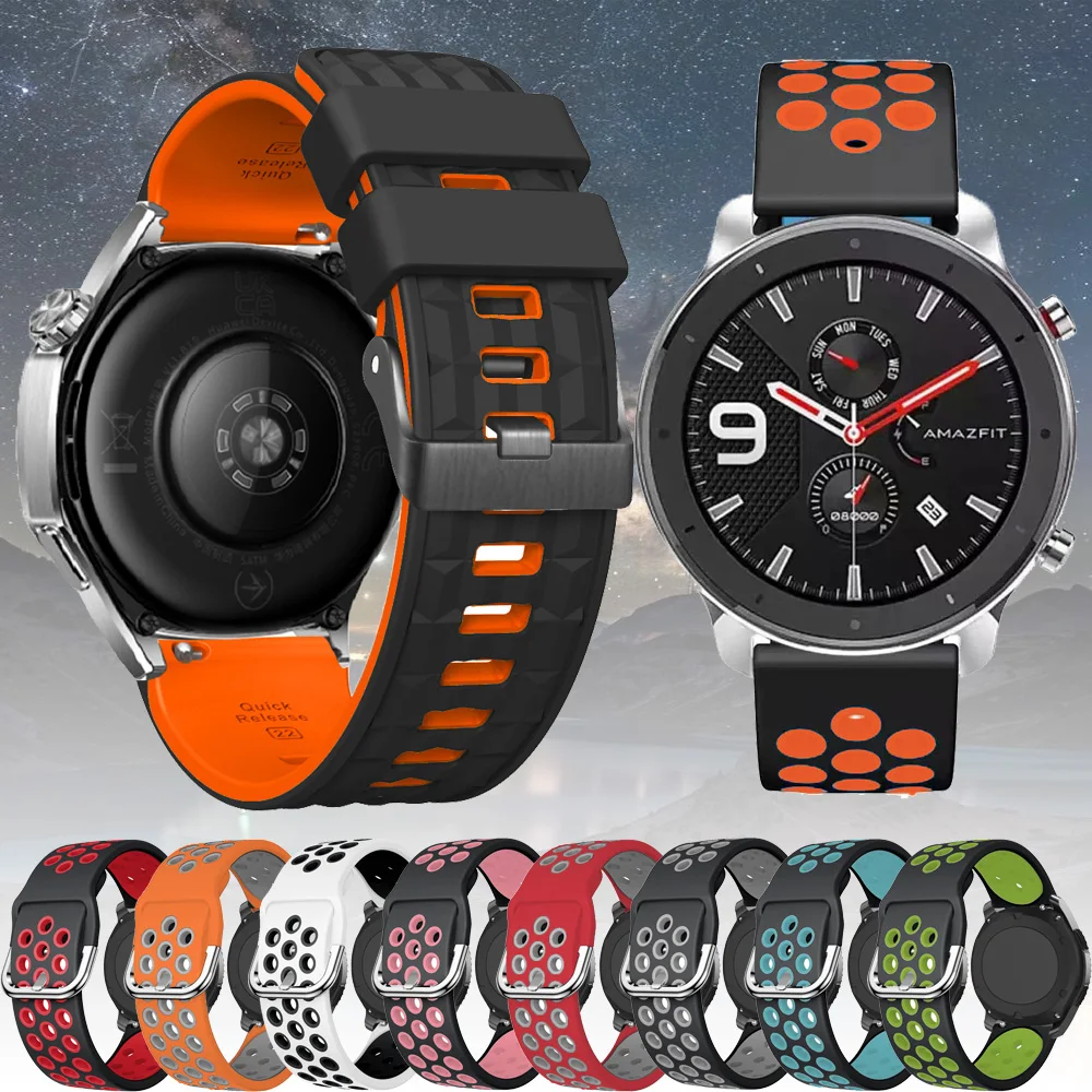 الرياضة سيليكون حزام ل Xiaomi ساعة 2 برو 22 مللي متر رجل ساعة رقمية استبدال ساعة S3 S2 46 مللي متر S1 نشط ساعة اللون 2 سوار