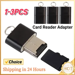 1-3PCS Mini Aluminium Alloy USB 2.0 T Flash TF Micro SD Memory Card Reader Adapter For PC/ Mac Computer Memory Card Accessories