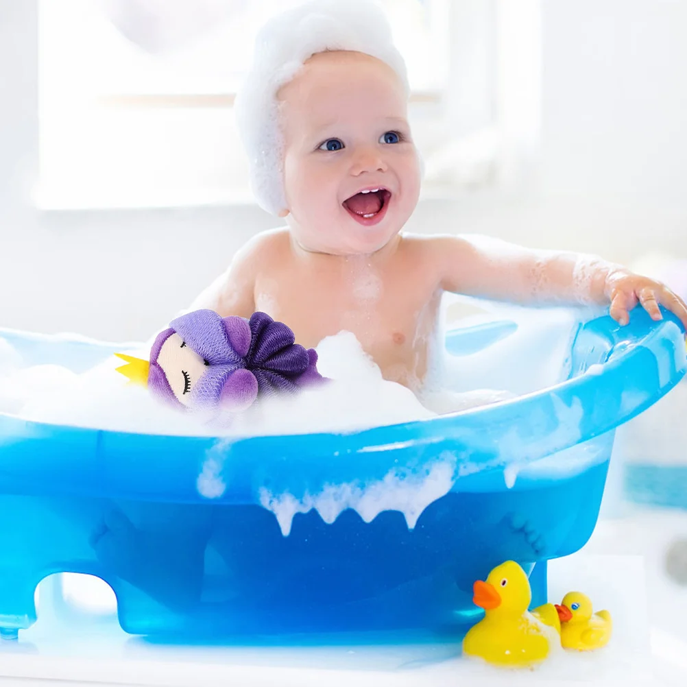 

2Pcs Kids Cartoon Bathing Balls Soft Shower Loofah Skin Cleaning Scrubber Body Wash Sponge Exfoliating Bath Ball