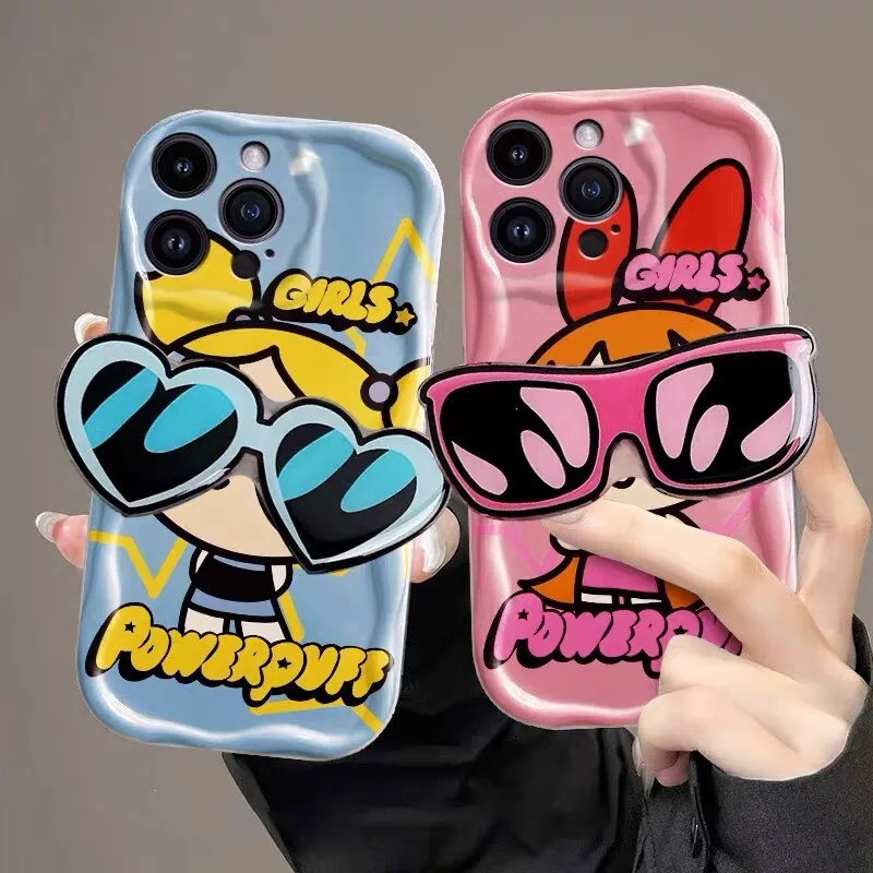 غطاء حافظة قوس النظارات الشمسية للفتيات powerpff ، Oppo A78 ، A98 ، 5G ، A58 ، A38 ، F9 ، A1K ، رينو 7 ، 4G ، 7Z ، 8Z ، 8T ، رينو 5 ، 6 لايت ، 5F ، 4 ، 6