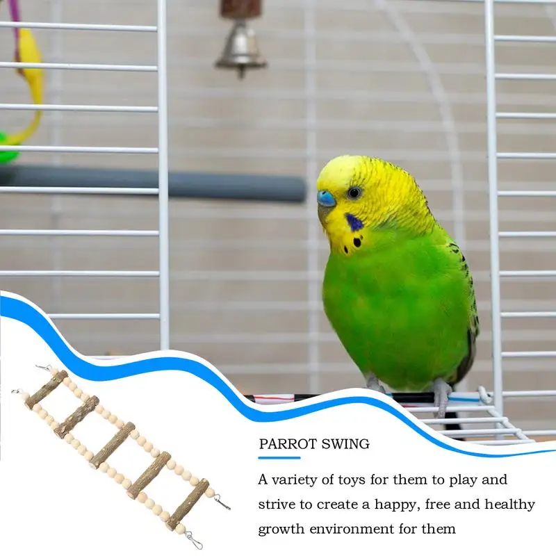 Parakeet Ladder Bridge Parrot Ladder Bridge Small Birds Chewing Perch Stand For Conures Parakeets Hamster Climbing Toys