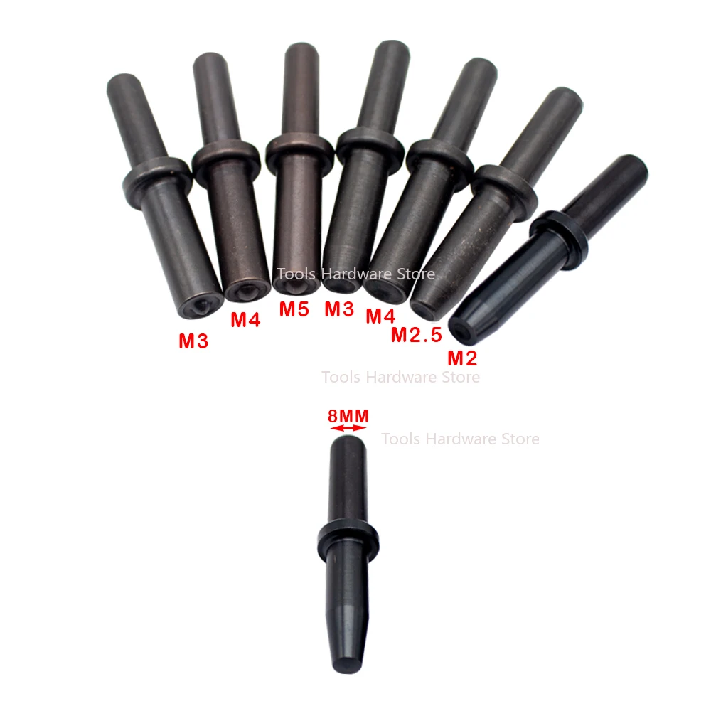 Pneumatic Straight Riveter GB827 Air Riveting Tool Aluminum Nameplate Solid Semi Tubular Knurled Wind Hitter With 8Pcs Head