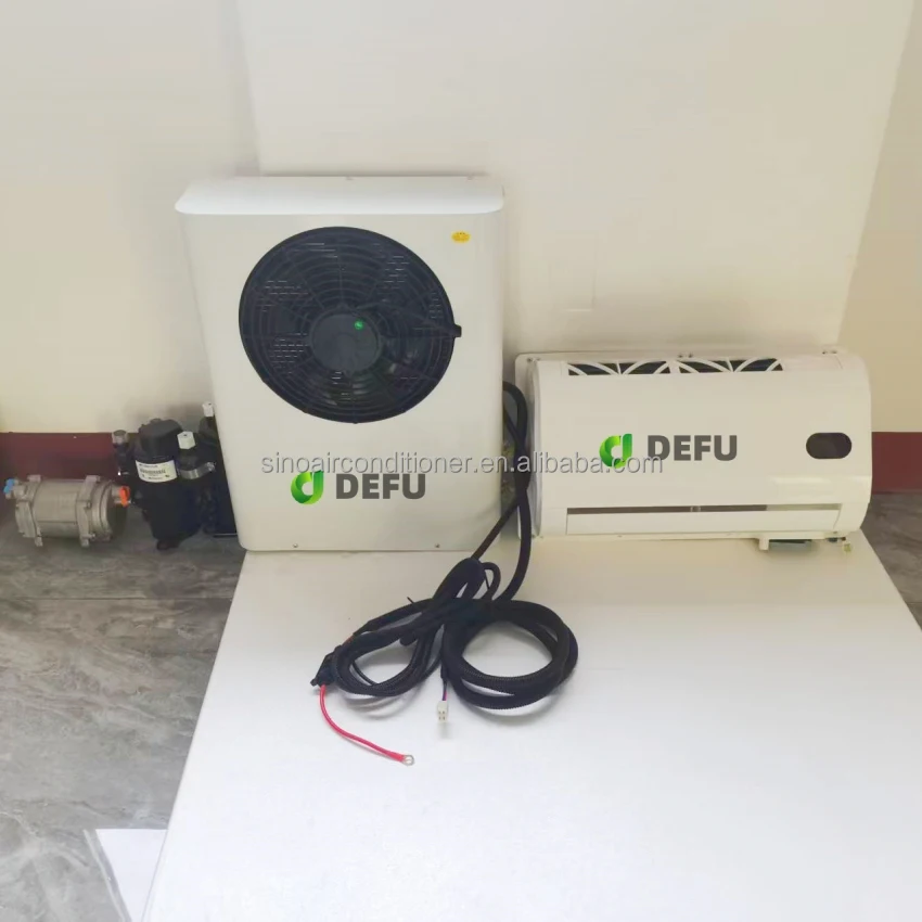 جرار فان المقصورة سبليت الكهربائية 24 فولت 12/24 فولت شاحنة وقوف السيارات مكيف الهواء 12 فولت تكييف الهواء #1