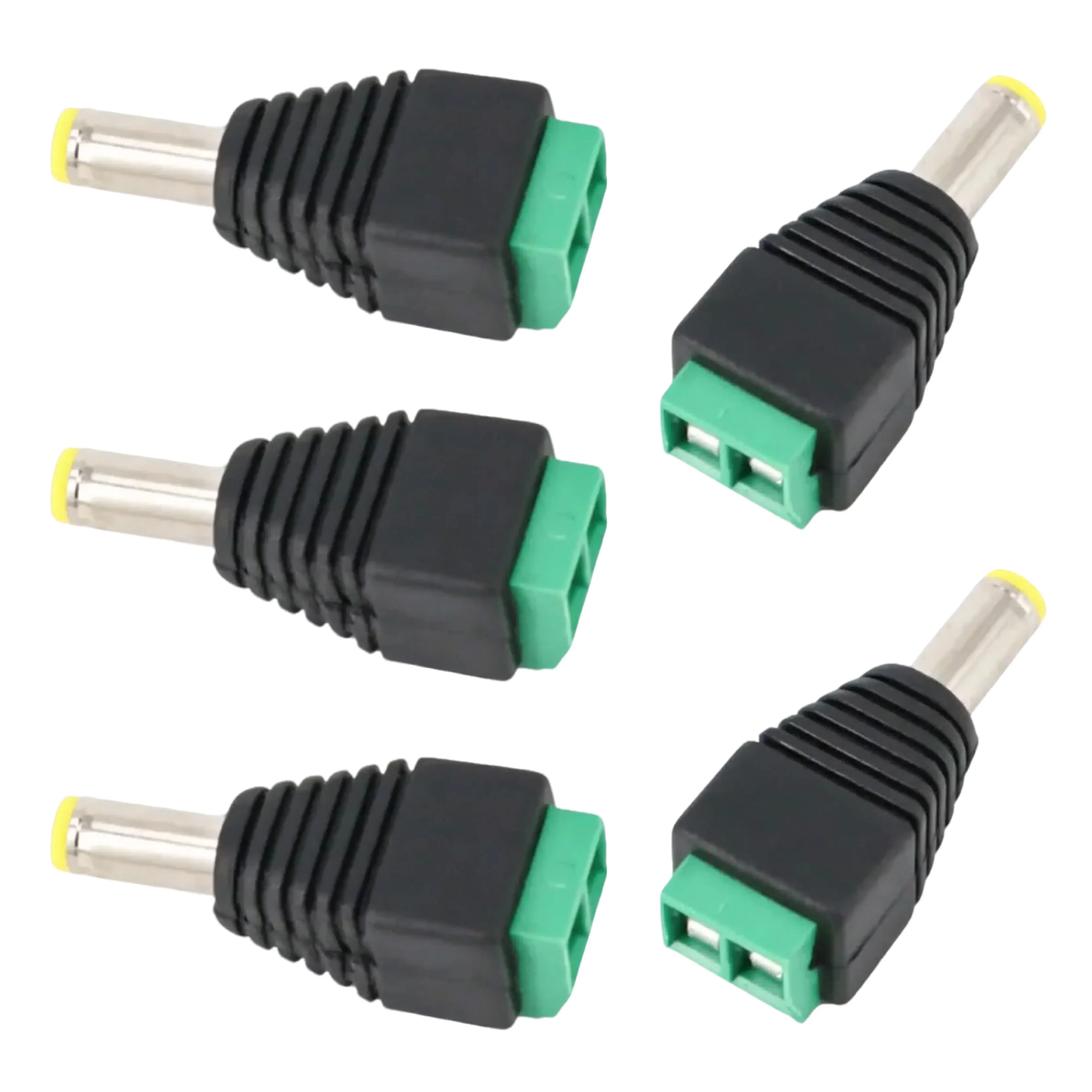 5 Stück DC-Stromkabel Jack Adapter Stecker 2,1/2,5 mm x 5,5 mm Schraubbefestigung Typ DC-Netzteil
