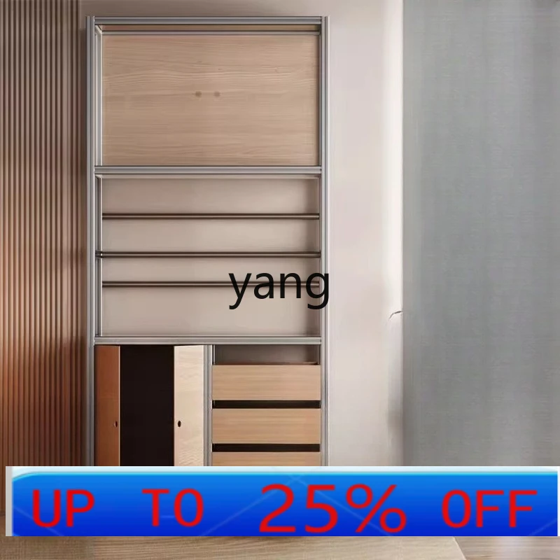 

LH simple aluminum profile glass cabinet home living room dining room wall wine cabinet display cabinet