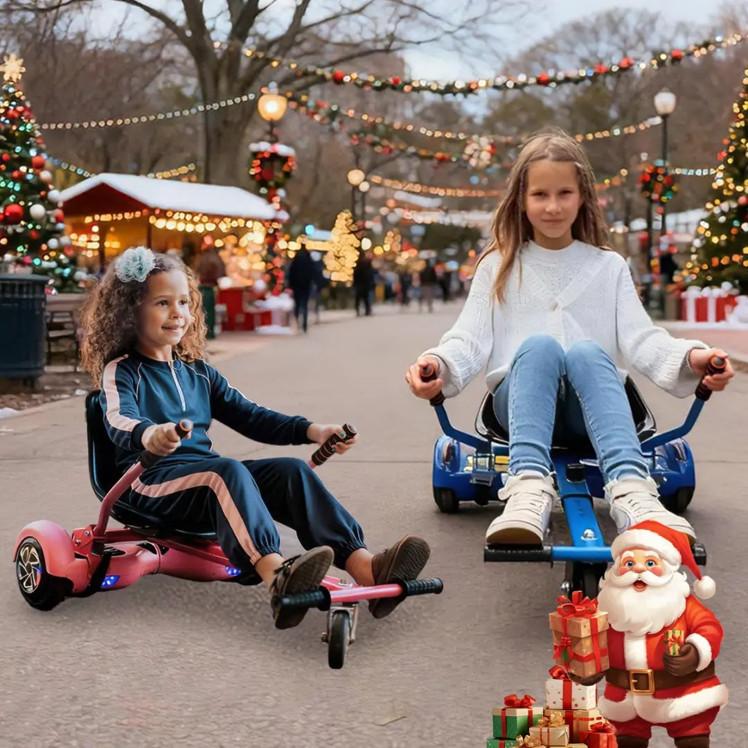 อุปกรณ์เสริมที่นั่งสำหรับโฮเวอร์บอร์ด 2 ชิ้น ใช้ได้กับโฮเวอร์บอร์ดขนาด 6.5 นิ้ว/ 8 นิ้ว/ 10 นิ้ว, รถโกคาร์ทสำหรับเด็กและผู้ใหญ่, อุปกรณ์เสริมสำหรับการทรงตัวอัตโนมัติ