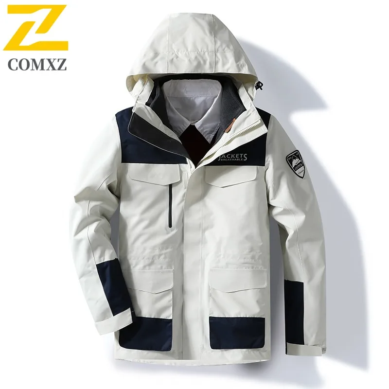 

COMXZ Men Outdoor Padding Jacket Casual Hooded Cycling Thickened Warm Parka Street Style Lightweight Comfort Winter Coat