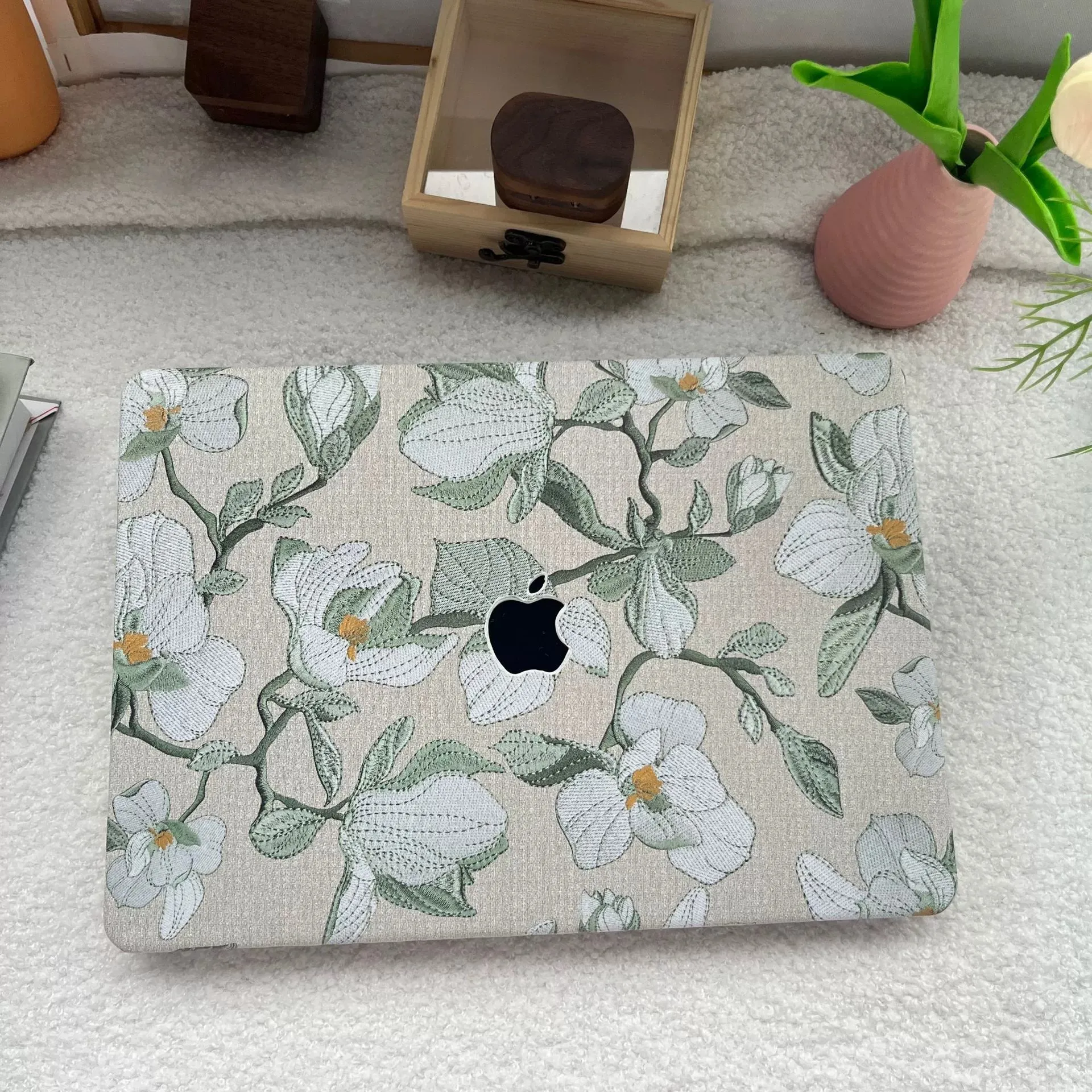 Suitable for MacBook Air Pro 13 14 15 Inch Laptop Cover Slim PU Leather Case with Crocodile Texture Protection Macbook Air Case