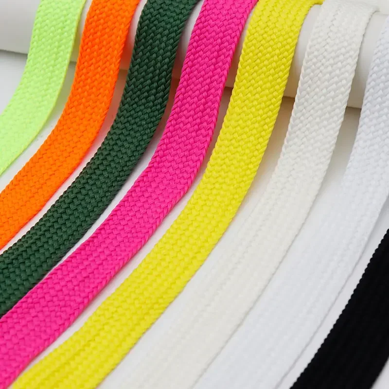 Coolstring Widened Flat Single Layer 2cm Thick Polyester Wide Campus Shoelaces 00s for Casual Sneaker Women Hoodie Cord Cordon