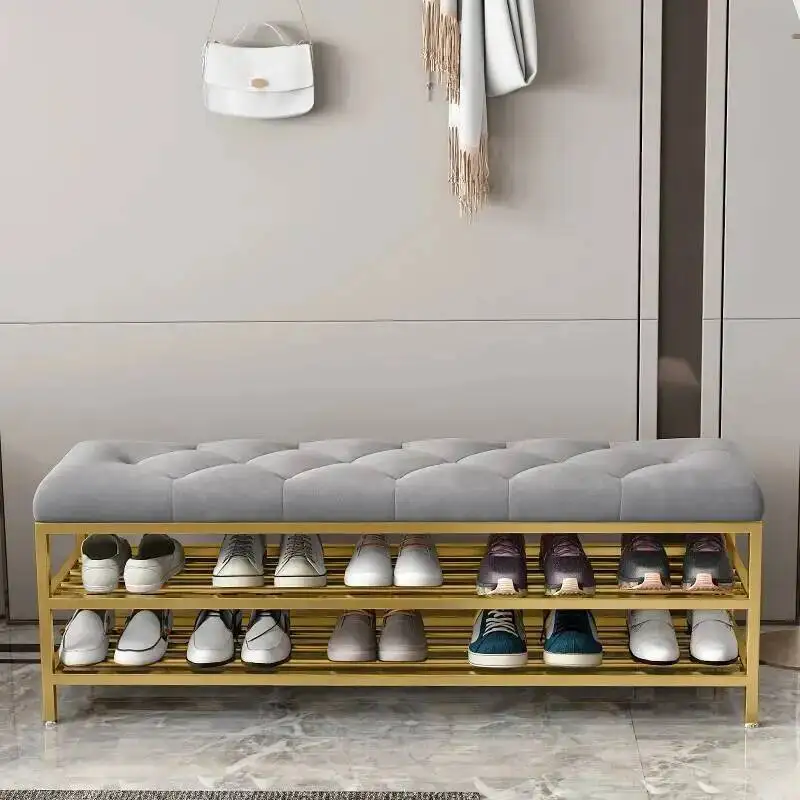 Hall Cabinet Metal Slippers Entrance Bench Shoe Box Vertical Clothing Shoe Shelf Nordic Designer Luxury Gabinete Salon Furniture