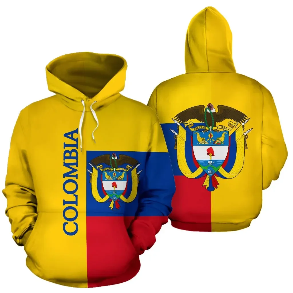 

Colombia National Emblem Map Graphic Sweatshirts Flag Hibiscus Flower Hoodies For Men Clothes Knight Tracksuit Woemn Hoody Tops