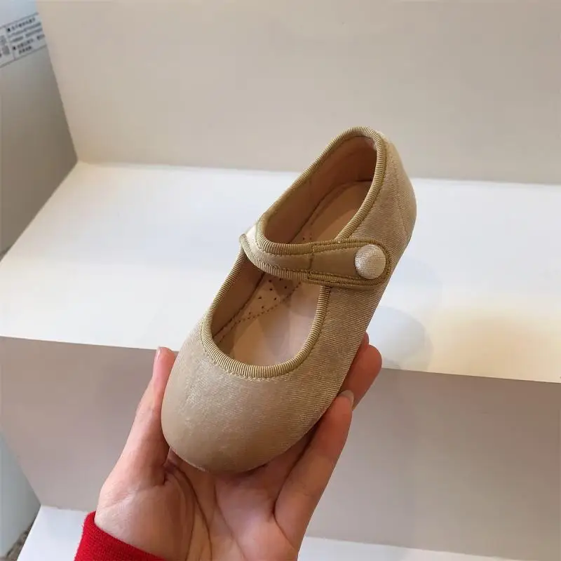 AncoBear-zapatos planos de princesa para niñas, calzado Vintage de suela blanda con parte superior de corte bajo, otoño, 2024