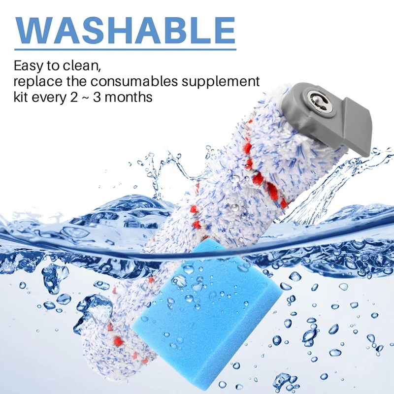 เปลี่ยนลูกกลิ้งแปรงสําหรับ Tineco Iffloor เปียกแห้งเครื่องดูดฝุ่นไร้สาย,2 แพ็คแปรงลูกกลิ้ง + 2 โฟมกรองล่วงหน้า