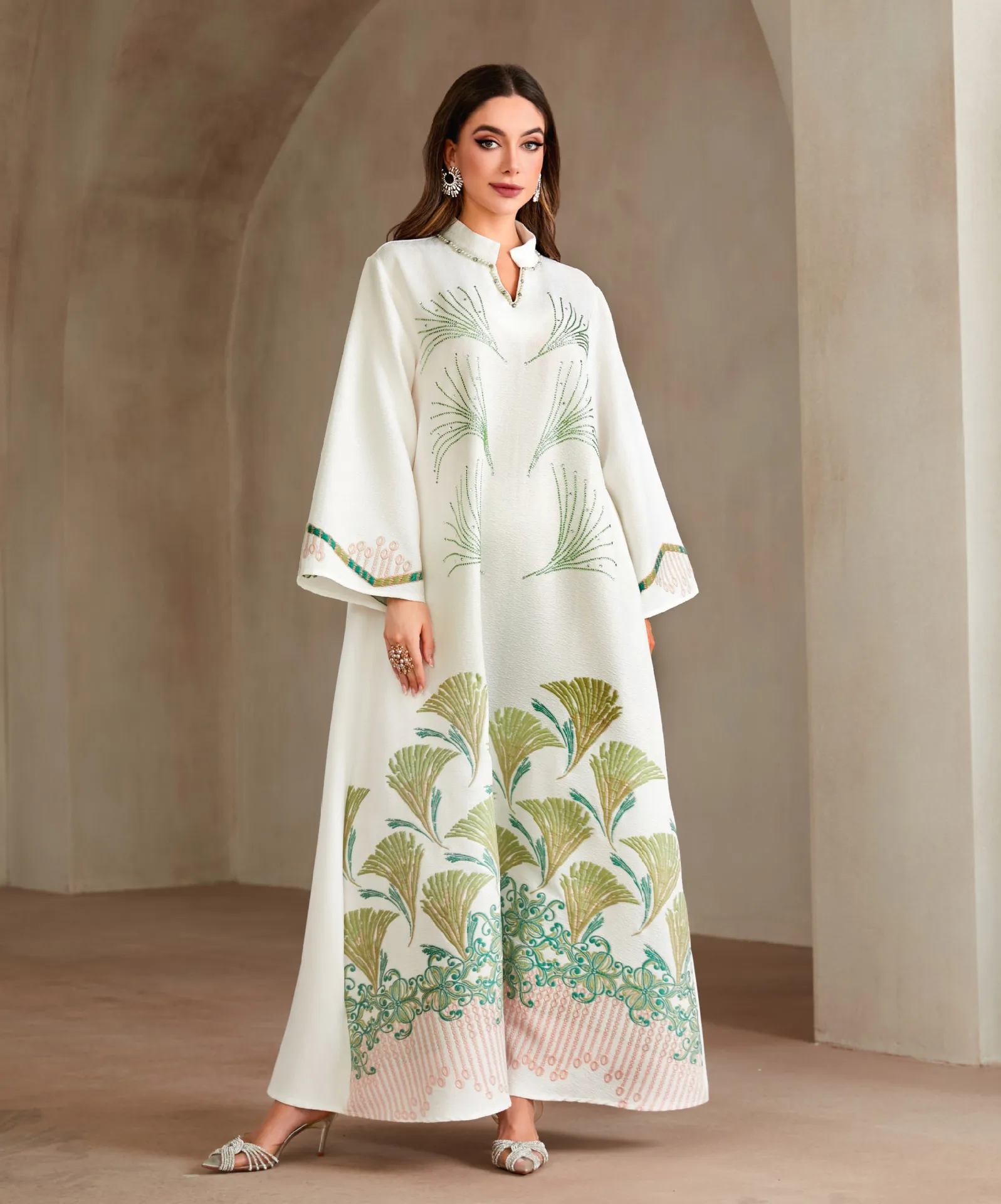 Mode robes musulmanes pour femmes luxe diamants Abaya dubaï caftan Islam vêtements Kebaya Caftan Marocain Femme Robe Jalabiya