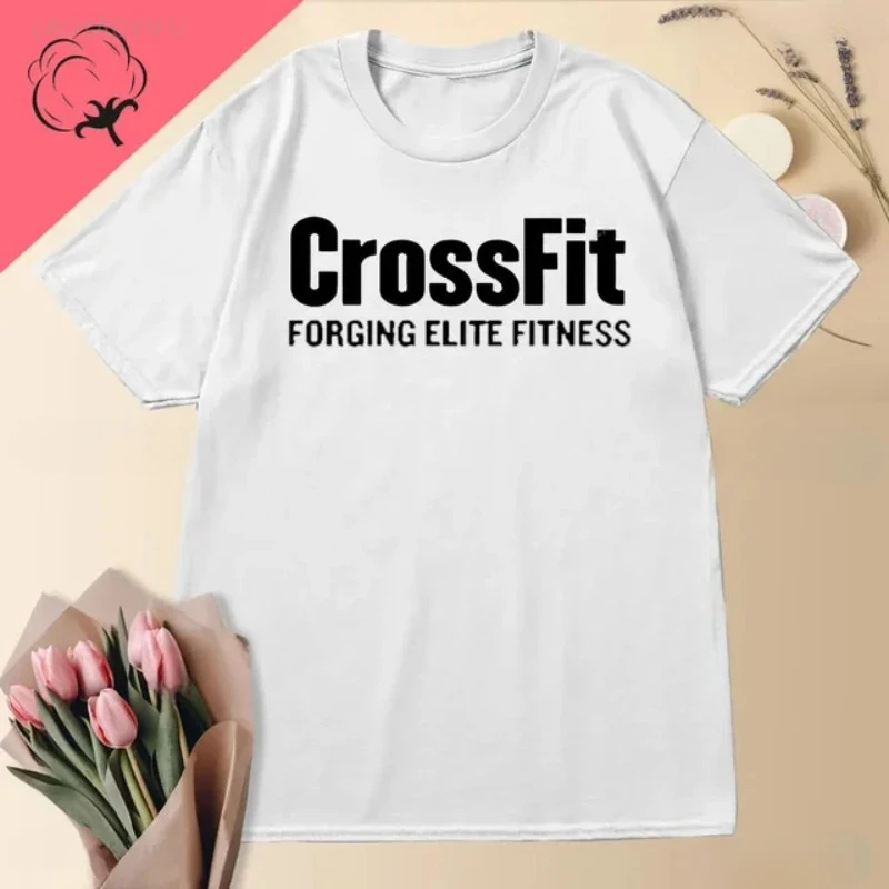 2024 Summer New Crossfit Announced The Most Suitable Women's White Short Sleeve Letter Print Cotton T-shirt Single Item for Sale