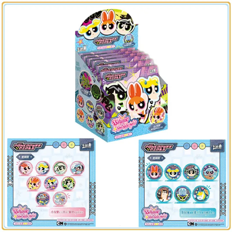 

В наличии KAYOU оригинальный значок Powerpuff Girls из жести серии аниме слепая коробка коллекция персонажей игрушки подарки