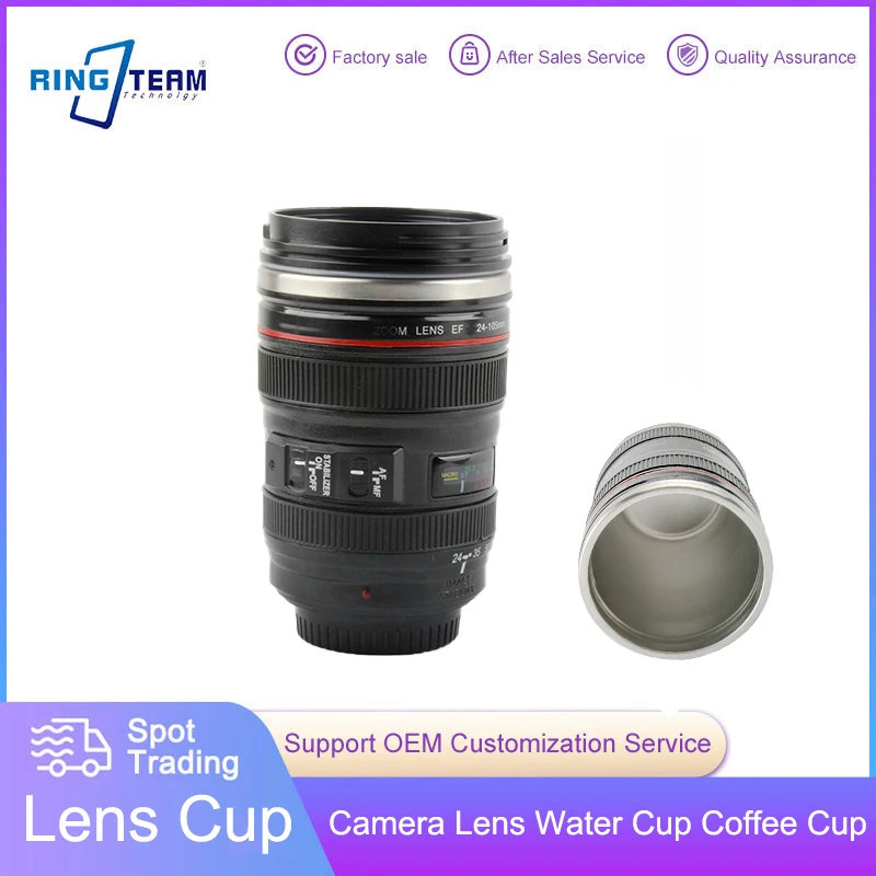 Camera Lens Cups Mugs ABS+Stainless Steel Emulation Camera Thermos Cup Water Bottle Whisky Wine Cups For Outdoor Camping