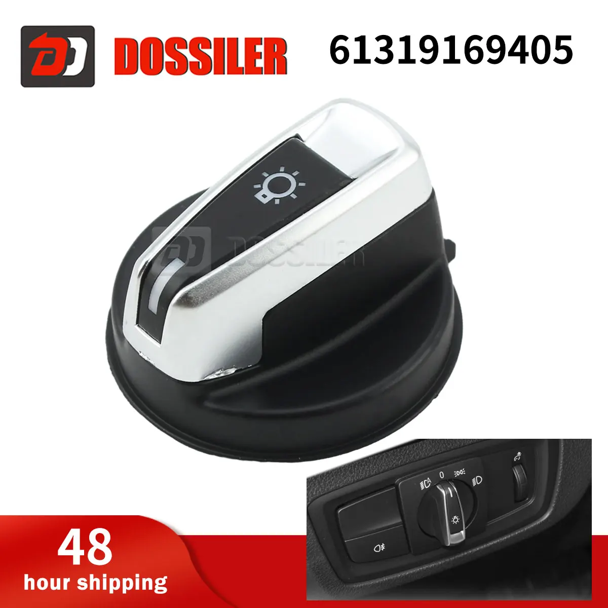 

61319169405 Dossiler for BMW 3-SERIES E90 E91 LCI X1 E84 E88 E82 Front Headlight Switch Rotation Button 9169405 61319169405