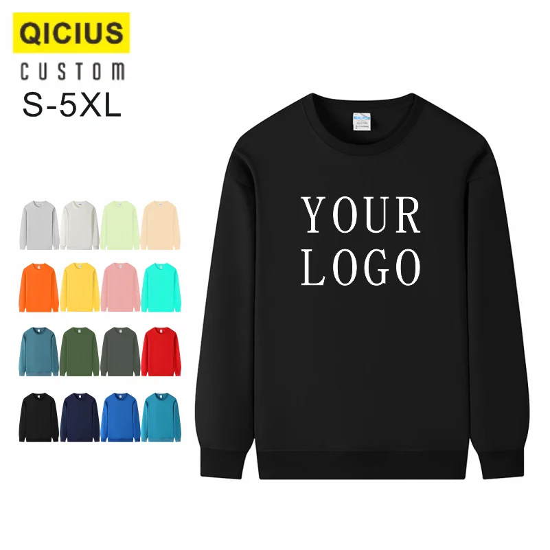 

Customize Freely Printed Sweatshirt Autumn Women's Men’s Basic Hoodie Pattern Solid Color Clothing Casual Round Neck Sweate