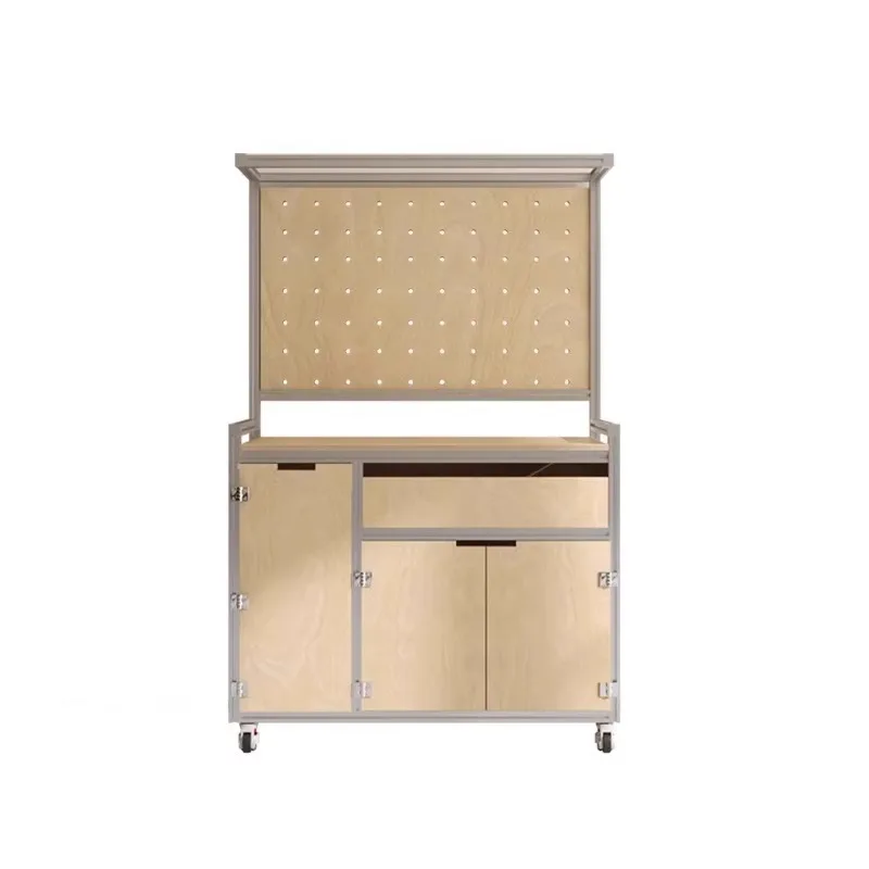 

Birch dining side cabinet Modern aluminum profile Simple living room locker