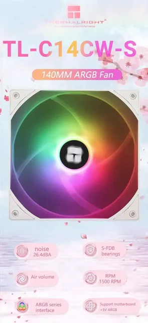 Ventola CPU Thermalright TL-C14C 140mm - Ventola PWM Silenziosa, 1500 RPM, Cuscinetto S-FDB, Nero - Foto 2