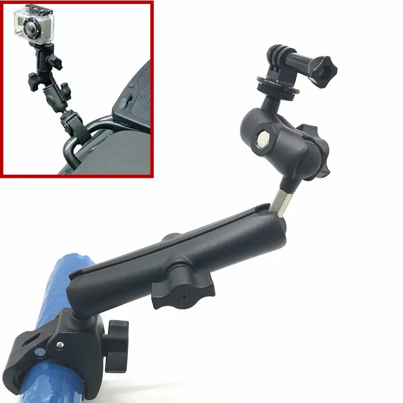 Tough-Claw Handlebar Mount with Double Socket Swivel Arm for GoPro Hero Camera