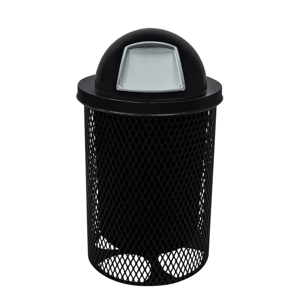 

RDT-Heavy Duty 32 Gallon Round Trash Retacle, Liner Included, Black with Dome Lid, Made in America
