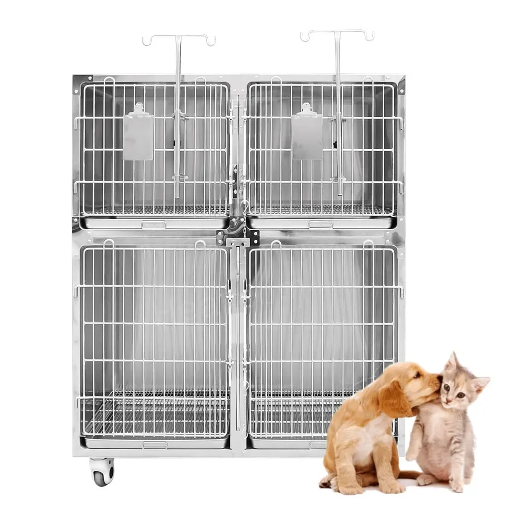 High Quality Veterinary Clinic Stainless Steel Pet Hospital Showing Cages