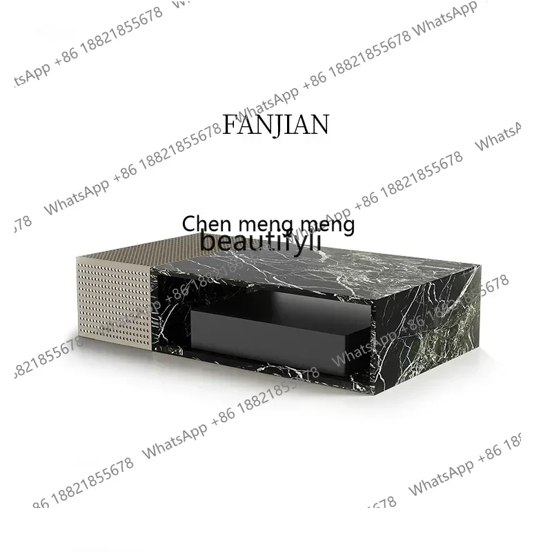 Italian minimalist splicing storage coffee table living room rectangular light luxury high-end designer