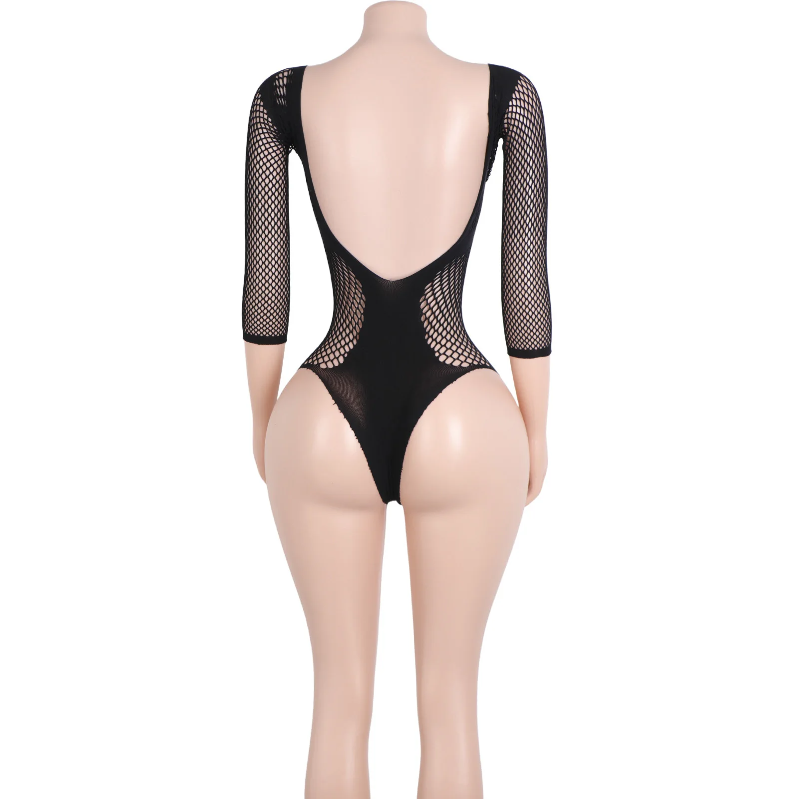 Trajes de Stripper de rejilla con cordones, mangas recortadas, Bikini con tangas, Ropa de baile exótica para niñas occidentales, paneles de malla, Leotardos de gimnasia