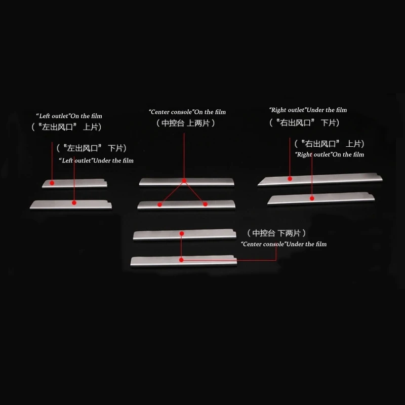 Chrome Air Conditioning Vent Frame Cover Trim Interior Sequins Air Outlet Panel Decorative Strip Sticker For BMW F10 5 Series