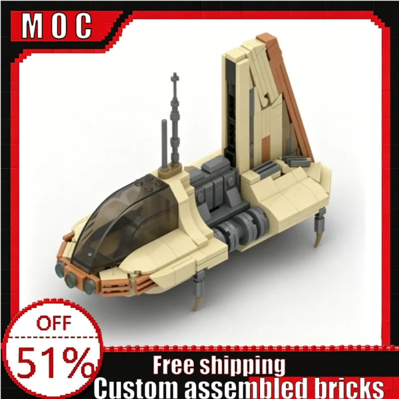 

358 Parts MOC Mini Interstellar Transport Spaceship Sci-Fi Model Blocks DIY Assembly Educational Toys Birthday Christmas Gifts