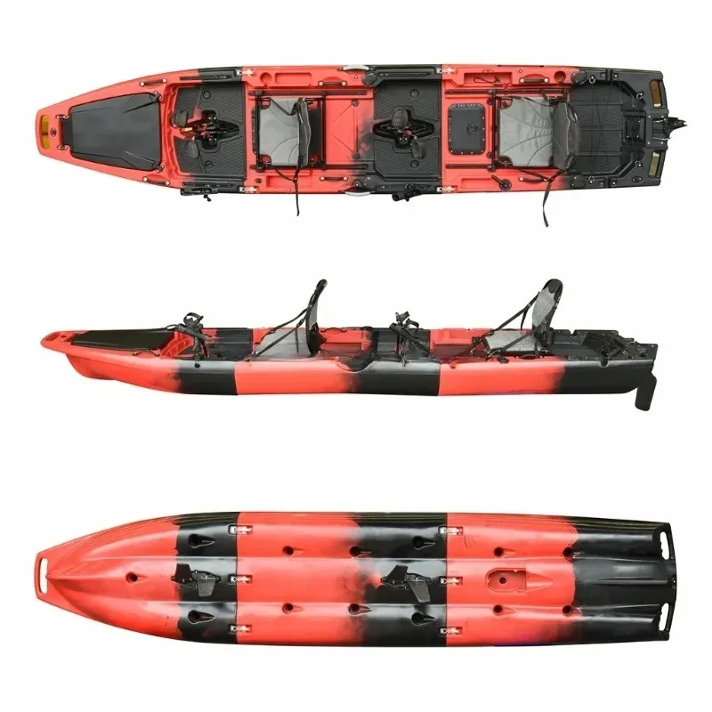 2-Seater Sit-on-Top Modular Pedal & Electric Fishing Kayak with Accessories Durable Anti-Collision Customizable Aluminum Seats
