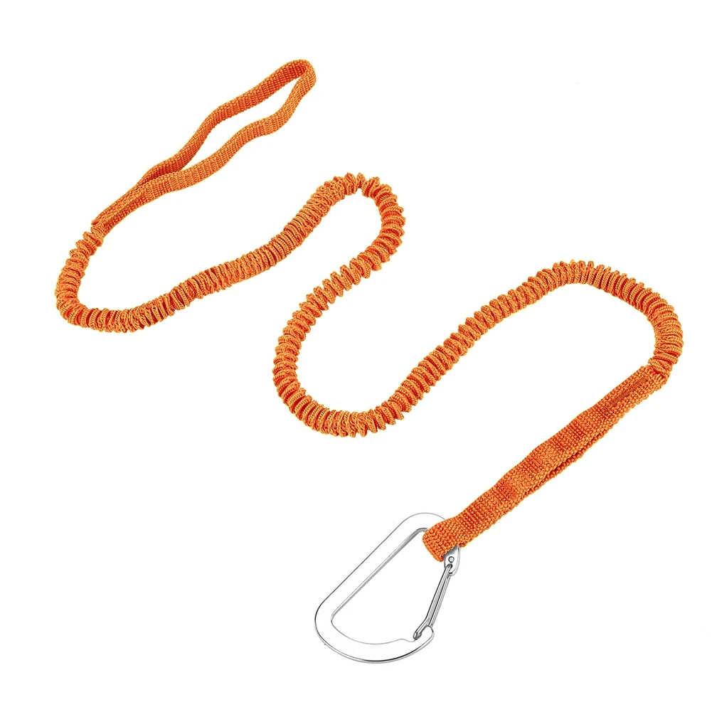 2 Pack Kayak Paddle Leash, Paddle Board Leash Fishing Lanyard Tool with Carabiner Kayaking Accessories Orange