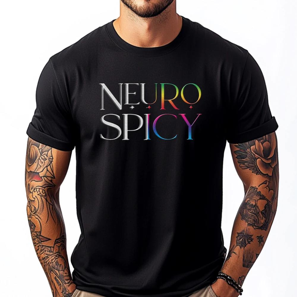 

Neurodiversity Neurospicy Neuro Spicy Neurospicy Vintage T Shirt Men Student Custom T Shirt Memorial Day Cool Graphic Tees