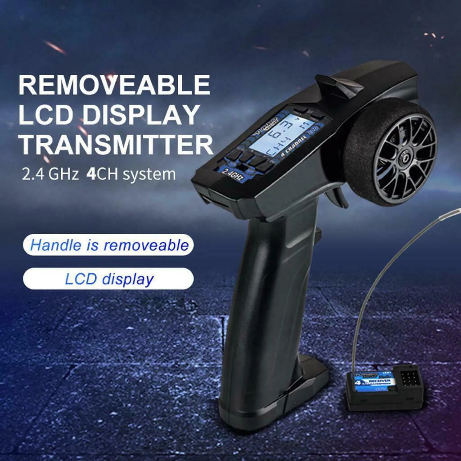 2.4G 4CH LCD Display P32 Turbo Racing 91803G-C Waterproof Radio Transmitter Remote Controller with Receiver for RC Car Auto Boat