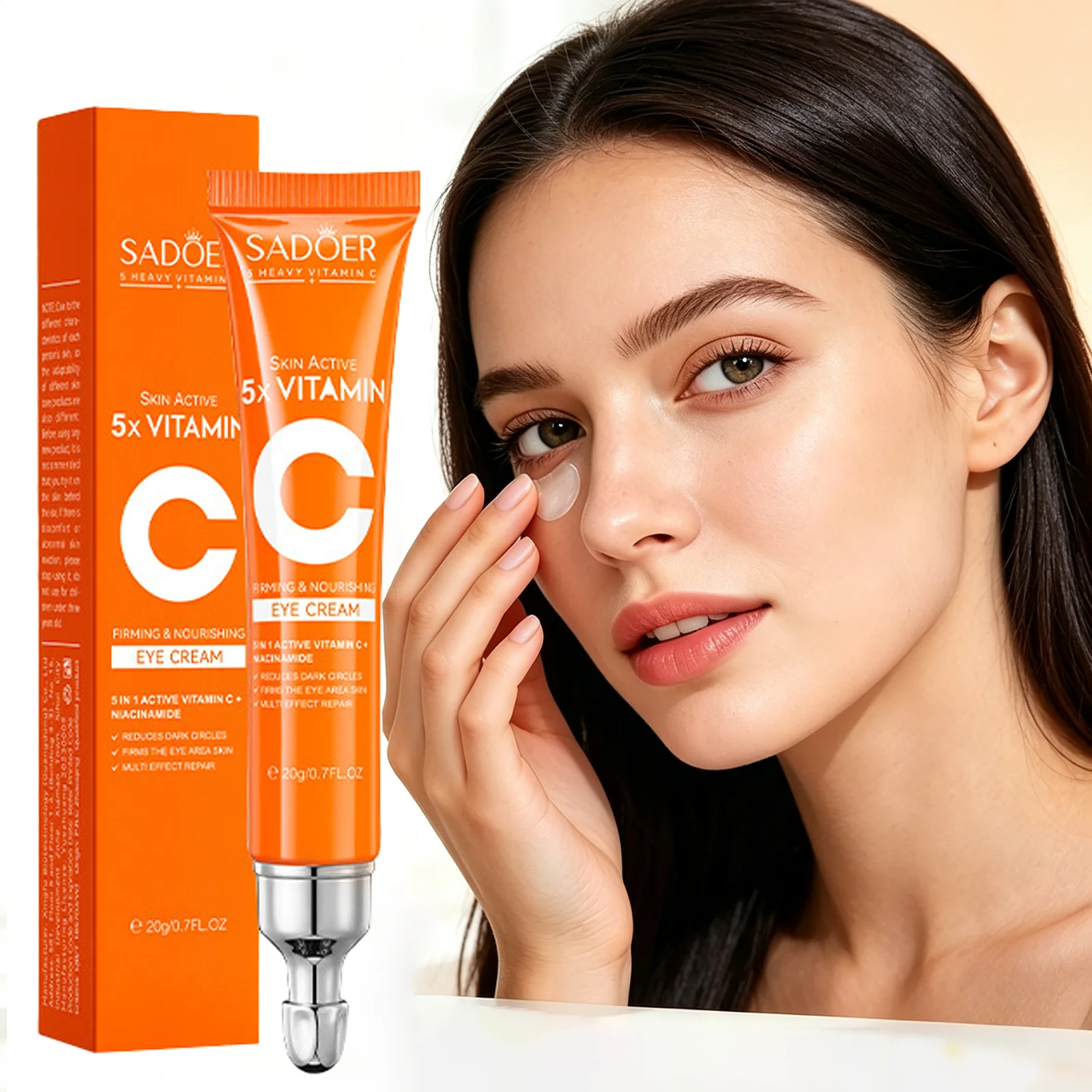 SADOER Vitamin C Eye Cream Niacinamide Moisturizing Brightening Firming for Dull‑Looking Under‑Eye Skin Eye Care