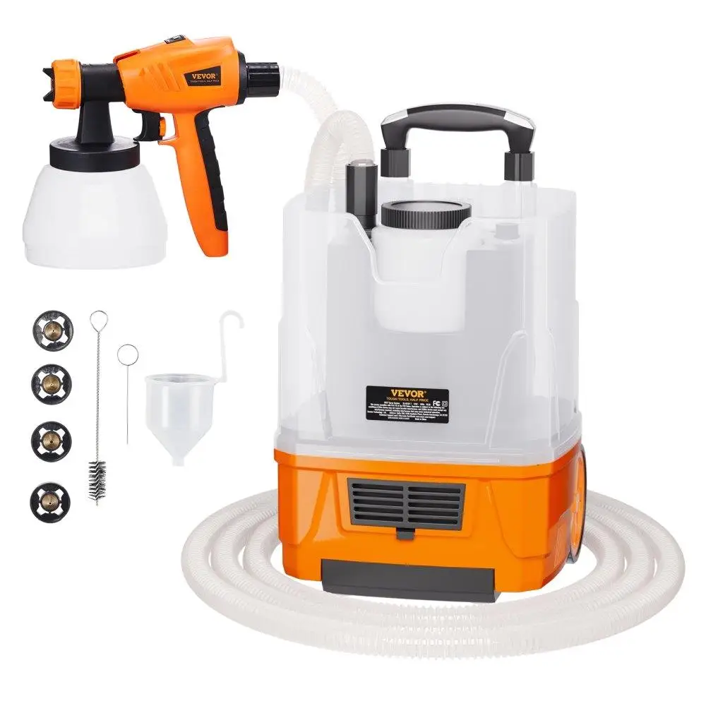 

Paint Sprayer, 1300W Electric Spray Paint with Air Hose, 1300ml and 800 ml Containers, 5 Copper Nozzles, 150 Din HVLP Spray