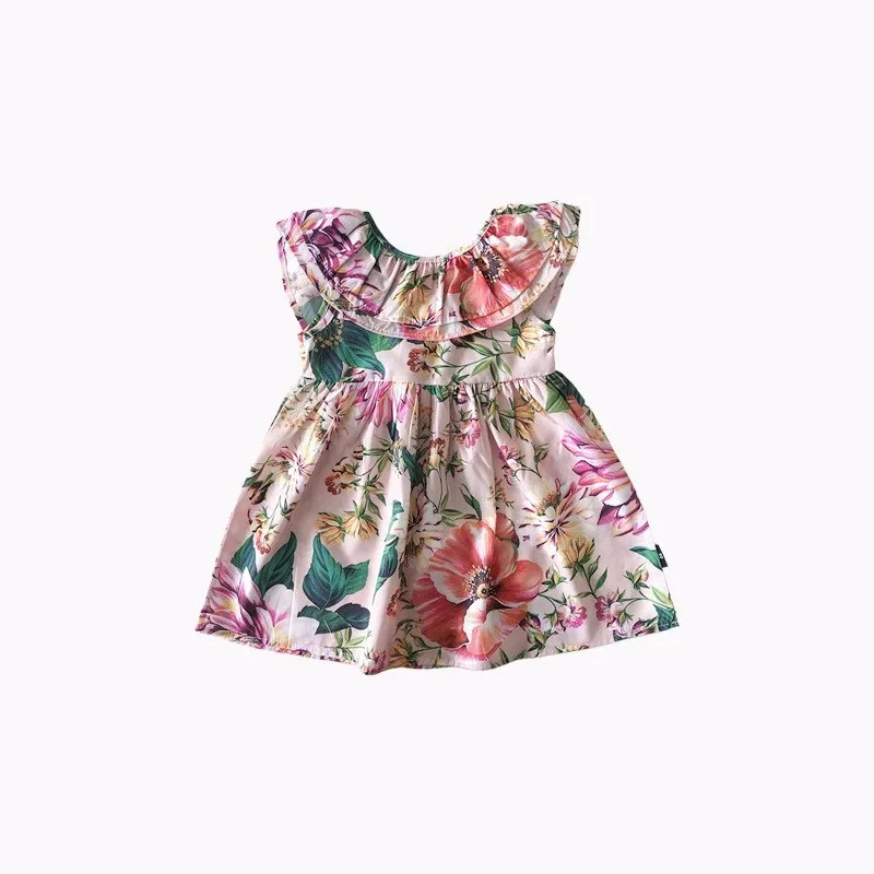 Girls Skirt Floral Temperament Sweet Dress Princess Skirt 2024 Summer New Childrens Clothing Summer Dresses for Girls