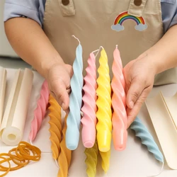 Winding Taper Candle Silicone Mold Handmade Spiral Twist Scented Candle Making for Candlelight Dinner Valentine's Day Home Decor