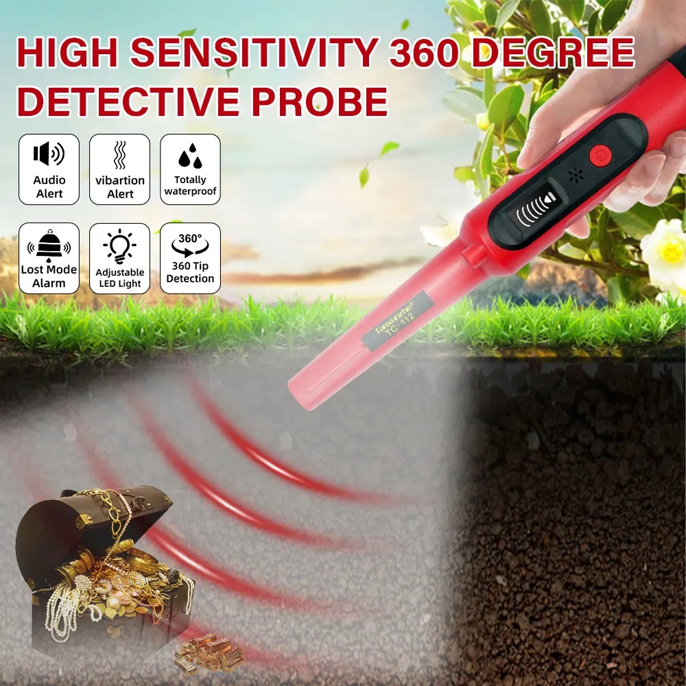 Puntatore per metal detector sotterraneo portatile con asta di posizionamento professionale Rilevatore di sicurezza ad alta sensibilità impermeabile portatile