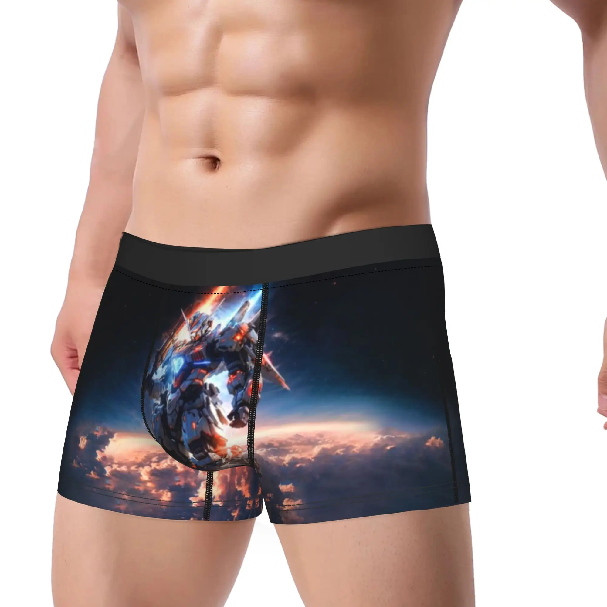 Space Robot Gundam Underpants Breathbale Panties Man Underwear Ventilate Shorts Boxer Briefs
