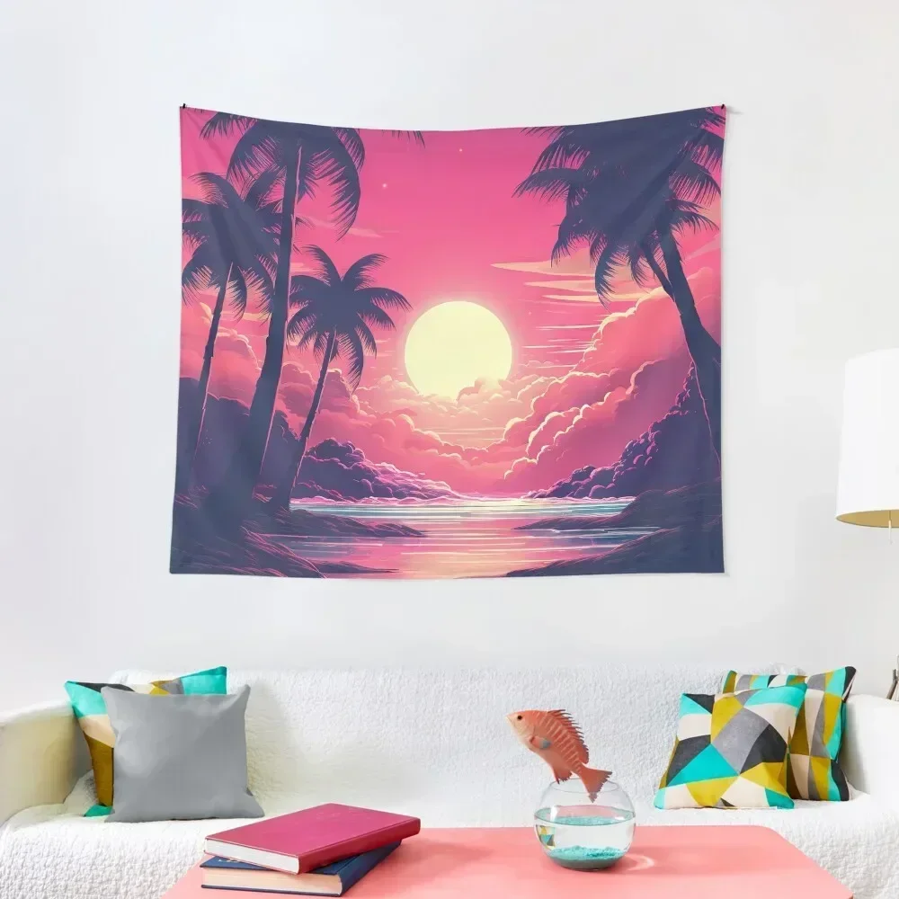 

Synthwave Serenity: Vintage Allure in Sunset Glow Tapestry Decorative Paintings Aesthetic Room Decors Tapestry