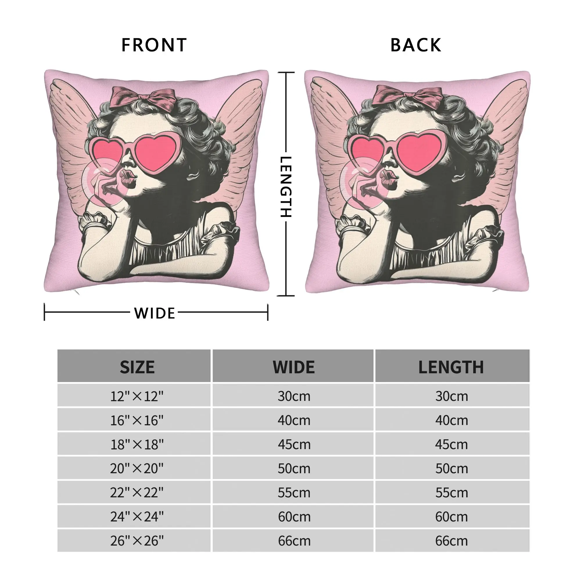 Retro Cupid Valentine Day Cute Vintage Cupid Blowing Bubble Pillowcases Pillow Case For Sofa Home Decoration Pillow Cover