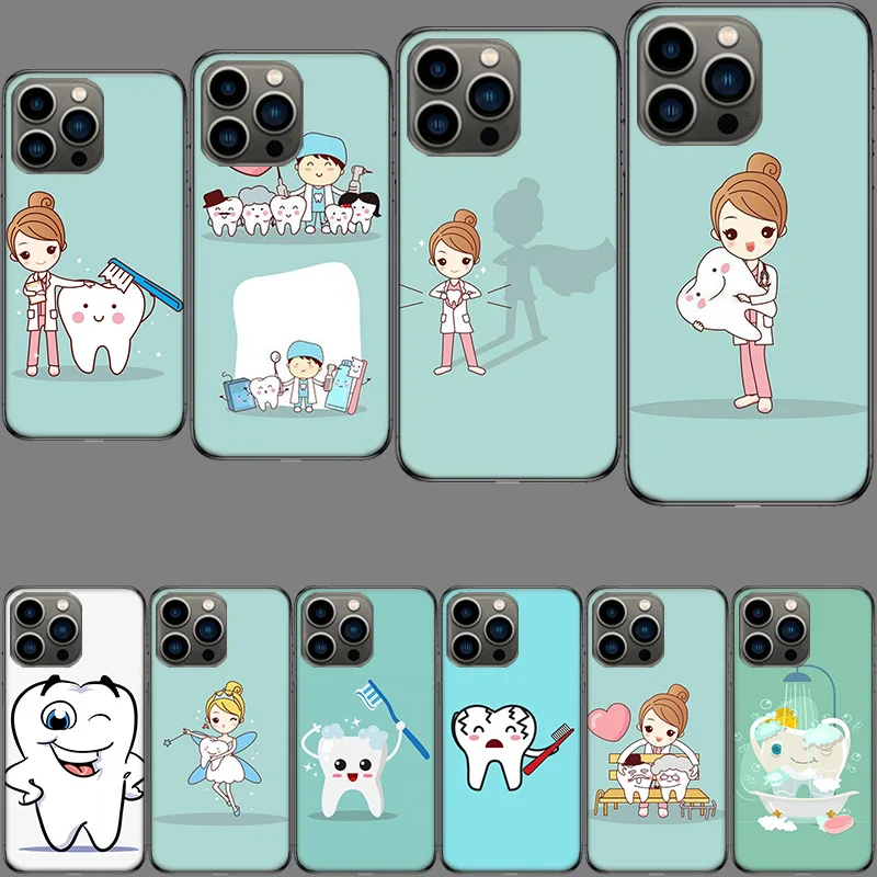 Dental Implant Dentist Dental Teeth Phone Case For Apple Iphone 15+ 14 Plus Fundas 16 Pro Max Capa 12 13 Mini Coque 11 Pro Cover