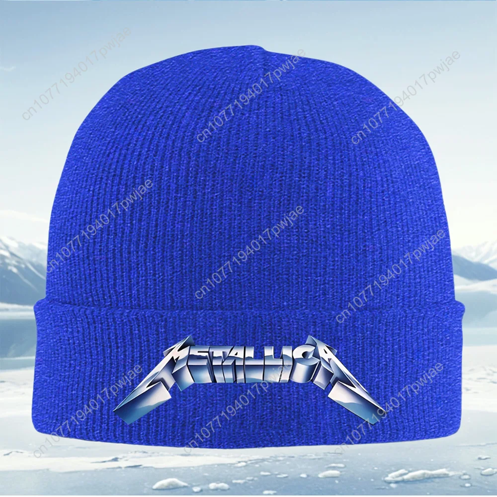 Metallica logo metal bold rock band Men Women Unisex Knitted Hat Beanie Pullover Cap Winter Thermal Warm Christmas Outdoor Cycli