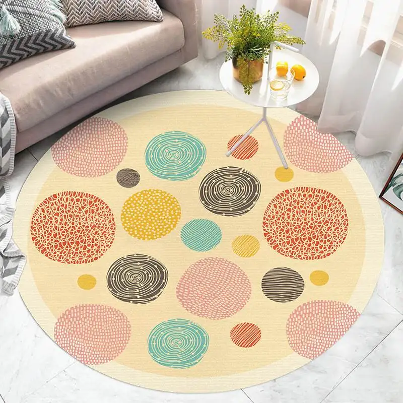 

Modern Minimalist Circular Carpet Children's Room Study Desk Chair Mat Home Use Quiet Nordic Style Bedroom Computer Chair Pad
